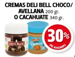 Farmacias Guadalajara Deli Bell cremas choco/avellana o cacahuate oferta