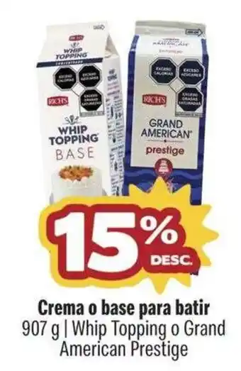 Richs whip topping base o grand american prestige