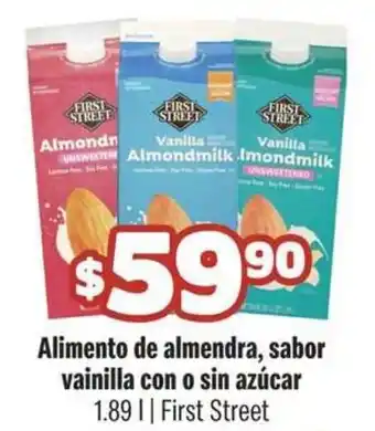 First Street Alimento de almendra sabor vainilla con o sin azúcar