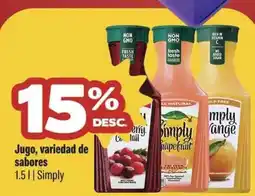 Smart & Final Simply Jugo, variedad de sabores oferta