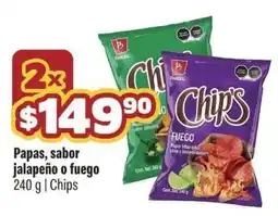 Smart & Final Chip's Papas, sabor jalapeño o fuego oferta