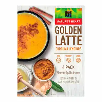 Nature's Heart Golden Latte Cúrcuma Jengibre 4 pzas de 946 ml