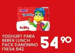 Alsuper Danonino yoghurt para beber lunch pack fresa oferta