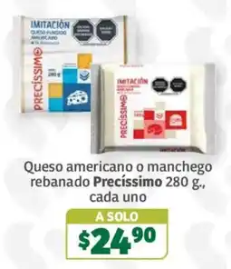 Soriana Súper Precíssimo queso fundido americano o manchego rebanado oferta