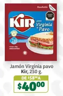 Soriana Súper Kir jamón Virginia pavo oferta