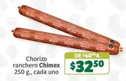 Soriana Súper Chimex chorizo ranchero oferta