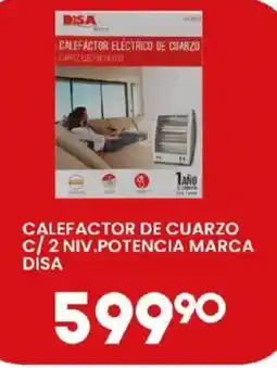 Alsuper disa calefactor de cuarzo c/ 2 niv.potencia oferta