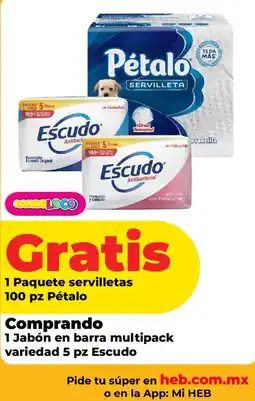 HEB Escudo Servilletas oferta