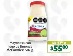 Soriana Súper McCormick mayonesa con jugo de limones oferta