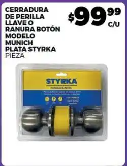 Merco Styrka - cerradura de perilla llave o ranura boton modelo munich plata oferta