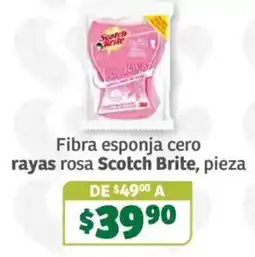 Soriana Súper Scotch Brite fibra esponja cero rayas rosa oferta
