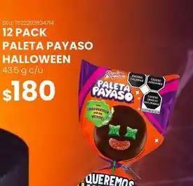 Ricolino - 12 packs paleta payaso halloween