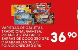 Alsuper GAMESA variedad de galletas tradicional oferta