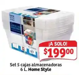Soriana Mercado Home Style Set 5 cajas almacenadoras oferta