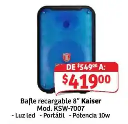 Soriana Mercado Kaiser Baffle recargable 8" oferta