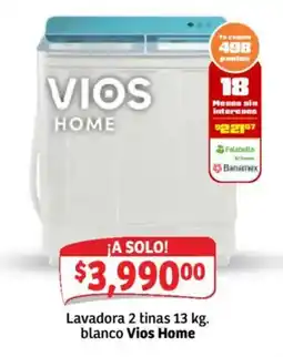 Soriana Mercado Vios Home lavadora 2 tin oferta