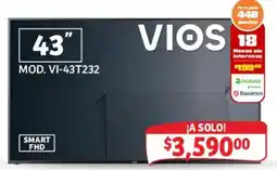 Soriana Mercado Vios 43" Mod. Vi-43t232 Smart Fhd oferta
