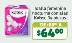 Soriana Súper Kotex toalla femenina nocturna con alas oferta