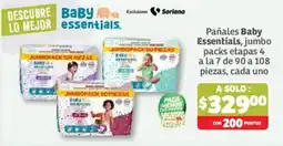 Soriana Súper Baby essentials pañales jumbo packs etapas 4 a la 7 oferta