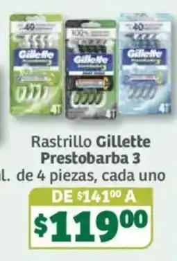 Soriana Súper Rastrillo Gillette Prestobarba 3 oferta