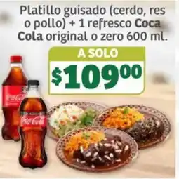 Soriana Súper Coca-Cola Platillo guisado (cerdo, res o pollo) + 1 refresco oferta