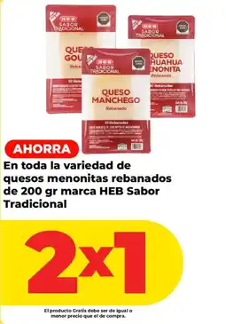 HEB HEB queso menonitas rebanados oferta