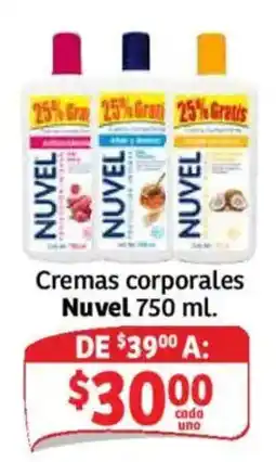 Soriana Mercado Nuvel cremas corporales oferta
