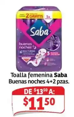 Soriana Mercado Saba toalla femenina buenas noches oferta