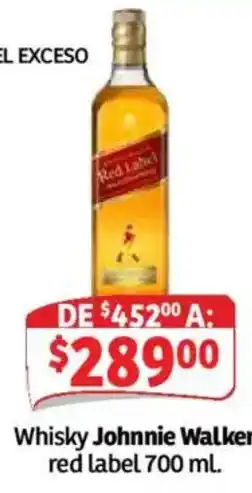 Soriana Mercado Whisky Johnnie Walker red label oferta
