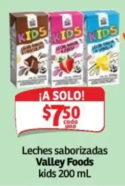 Soriana Mercado Valley Foods Leches saborizadas kids oferta