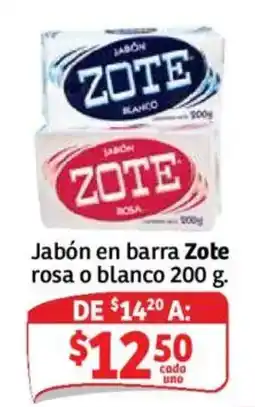 Soriana Mercado Jabón en barra Zote rosa o blanco oferta