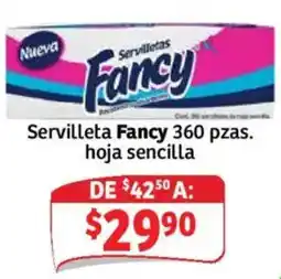 Soriana Mercado Fancy servilletas hoja sencilla oferta