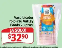 Soriana Mercado Valley Foods Vaso bicolor rojo #16 oferta
