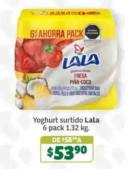 Soriana Súper Lala yoghurt surtido fresa piña-coco oferta