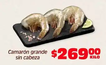Camarón grande sin cabeza