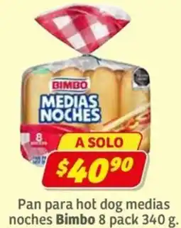 Soriana Express Bimbo pan para hot dog medias noches oferta