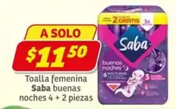 Soriana Express Saba toalla femenina buenas noches oferta