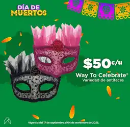 Bodega Aurrerá Way To Celebrate Variedad de antifaces oferta