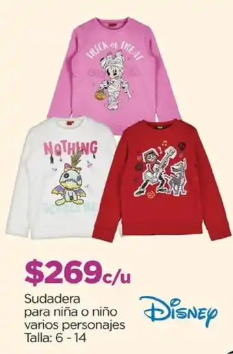 Disney Sudadera para niña o niño varios personajes