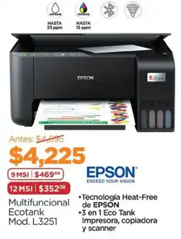 Chedraui Epson Multifuncional Ecotank Mod. L3251 oferta