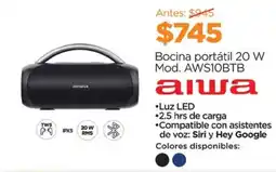 Chedraui aiwa bocina portátil 20 w oferta