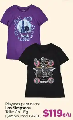 Chedraui Los Simpsons Playeras para dama oferta