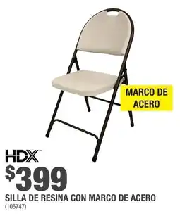 The Home Depot Hdx silla de resina con marco de acero oferta