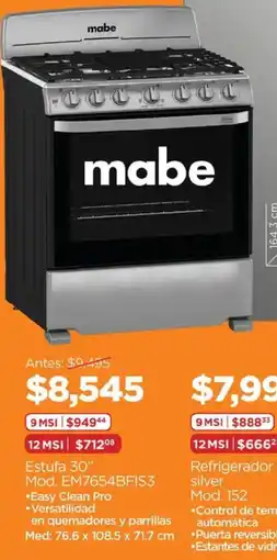 Chedraui Mabe estufa 30" oferta