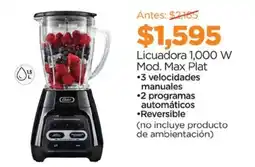 Chedraui Oster Licuadora 1,000 W Mod. Max Plat oferta