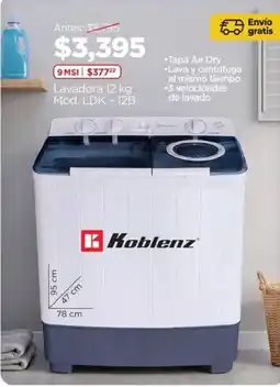 Chedraui Koblenz Lavadora 12 kg oferta