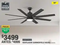 The Home Depot Hampton Bay Ventilador Summerfield Negro oferta