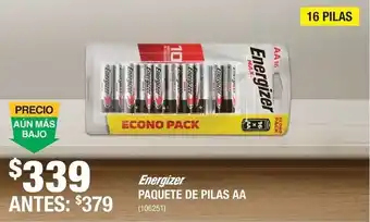 Energizer paquete de pilas aa