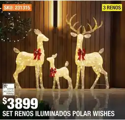 The Home Depot Home Accents Holiday Set Renos Iluminados Polar Wishes oferta