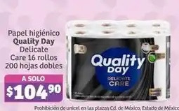 Soriana Híper Quality day - papel higiénico delicate care oferta